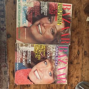 Vintage Harper's Bazaar Magazines with Farrah Fawcett